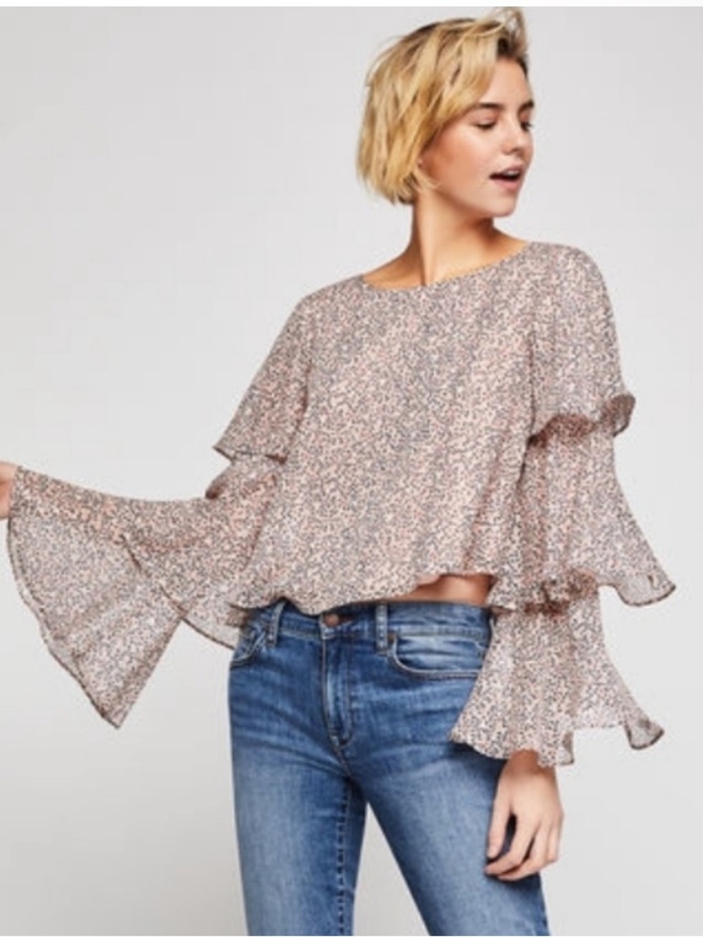 BCBGeneration Ruffle Tiered Sleeve Blouse